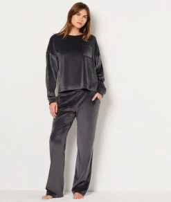 Etam Sweat de pyjama en velours ANTHRACITE Cheap
