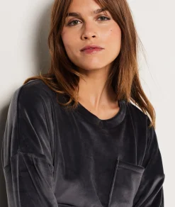 Etam Sweat de pyjama en velours ANTHRACITE Cheap