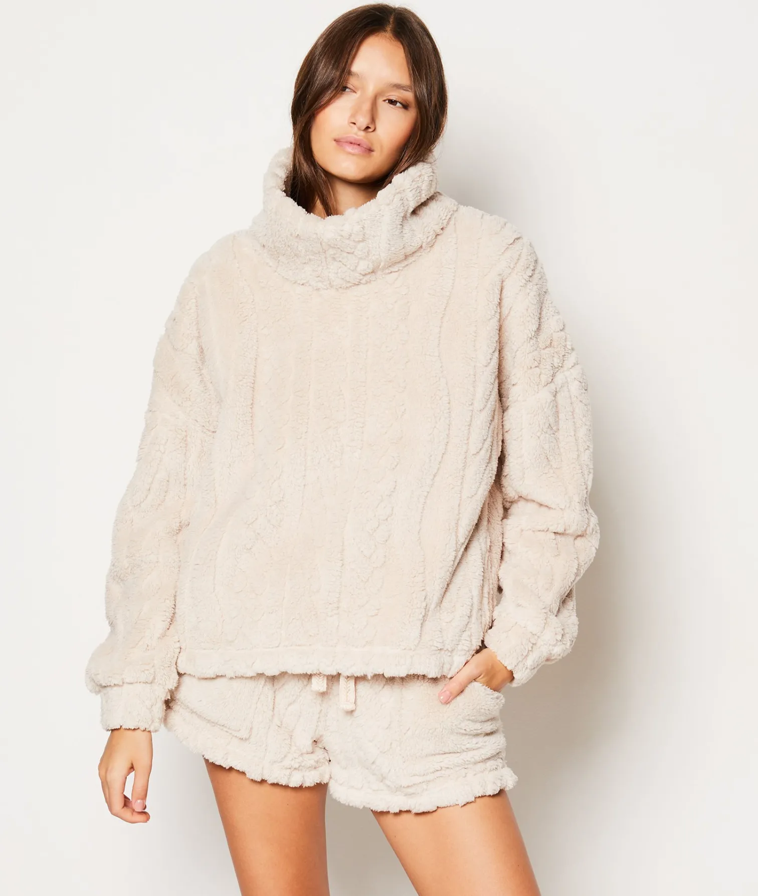Etam Sweat de pyjama polaire BEIGE Sale