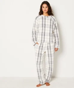 Etam Sweat de pyjama polaire à carreaux GRIS Sale