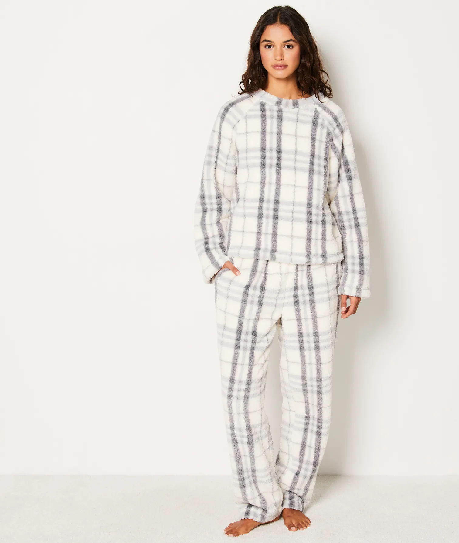 Etam Sweat de pyjama polaire à carreaux GRIS Sale