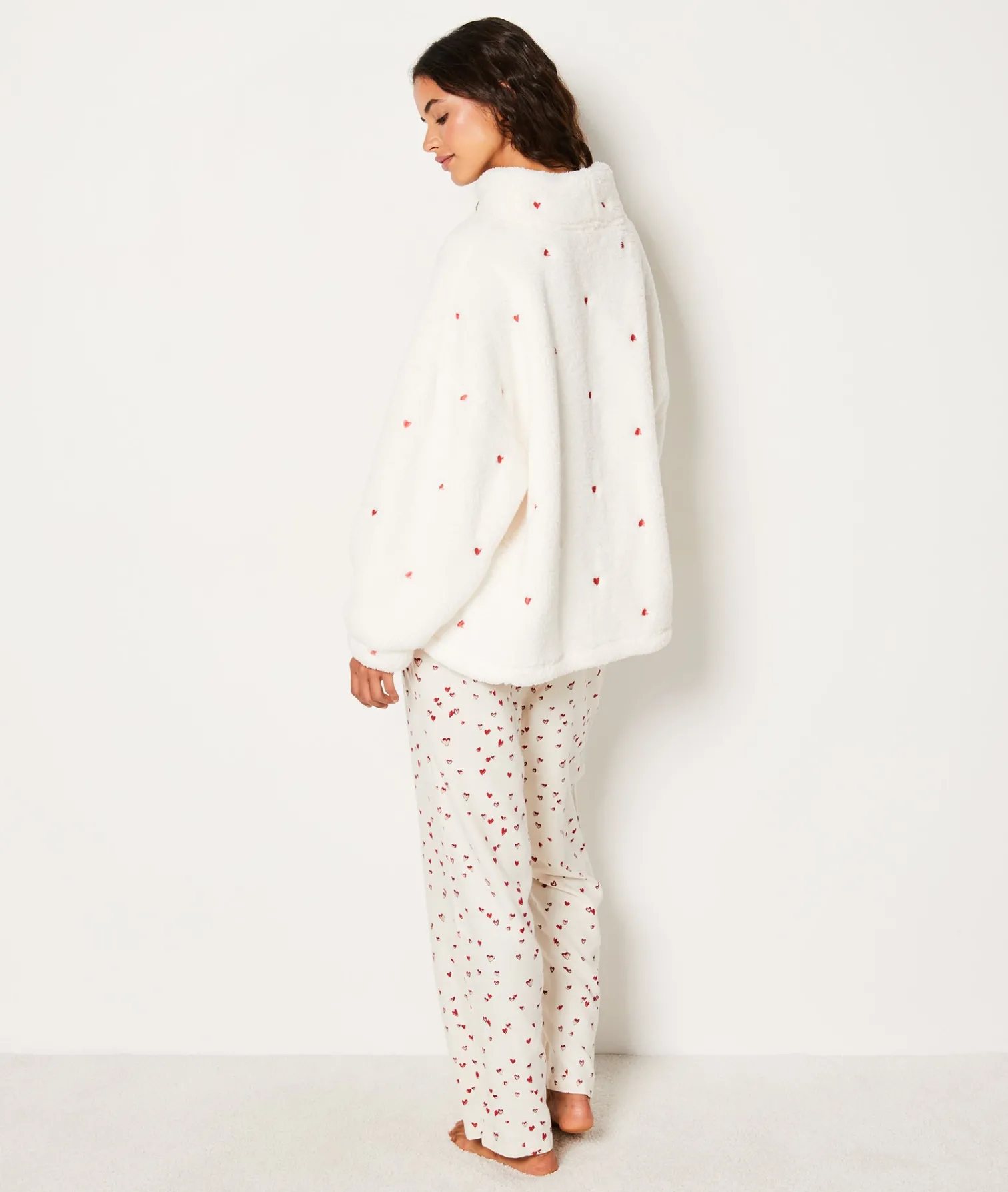 Etam Sweat de pyjama polaire à cœurs ECRU Flash Sale