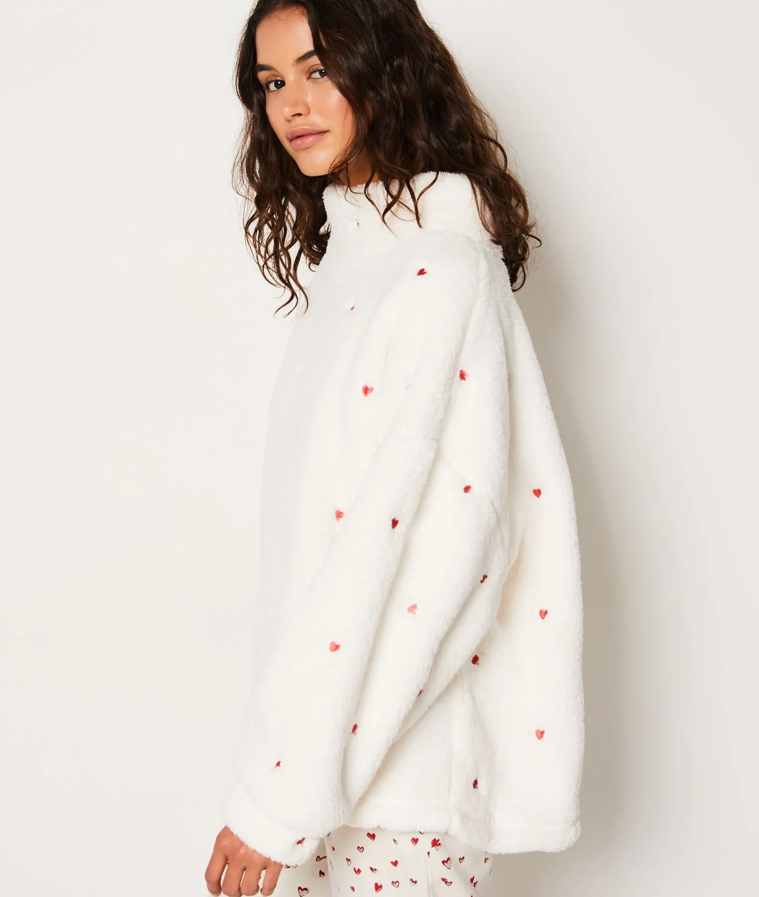 Etam Sweat de pyjama polaire à cœurs ECRU Flash Sale