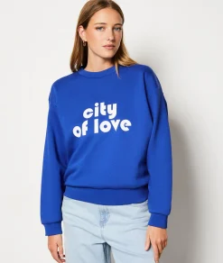 Etam Sweat imprimé "city of love" BLEUROYAL Discount