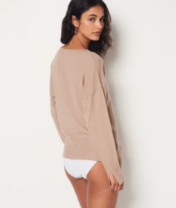 Etam Sweater with Button Details TAUPE Discount