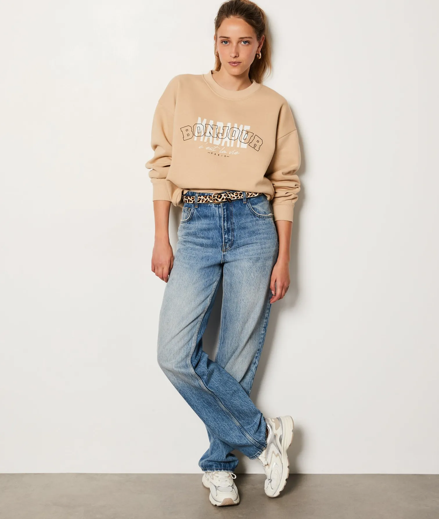 Etam Sweatshirt with "Bonjour Madame" print in cotton DUNE Outlet