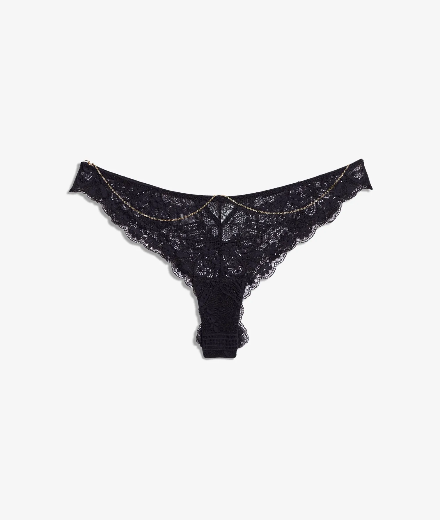 Etam Tanga en dentelle détails bijoux NOIR Clearance