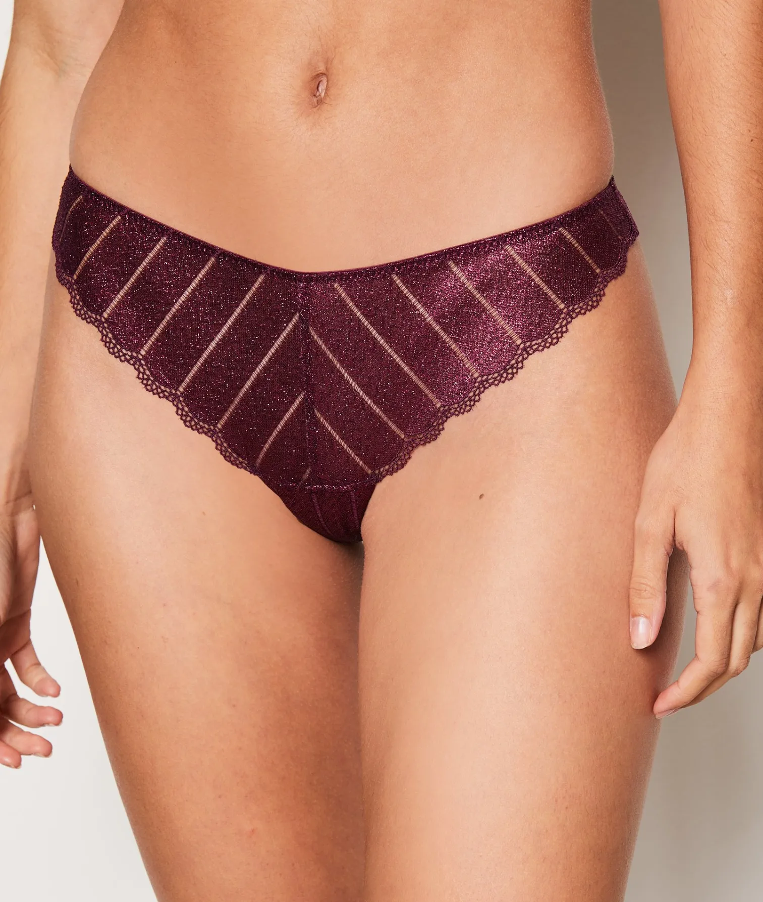 Etam Tanga en dentelle irisé PRUNE Cheap
