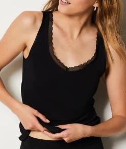 Etam Thermal knit camisole BLACK Cheap