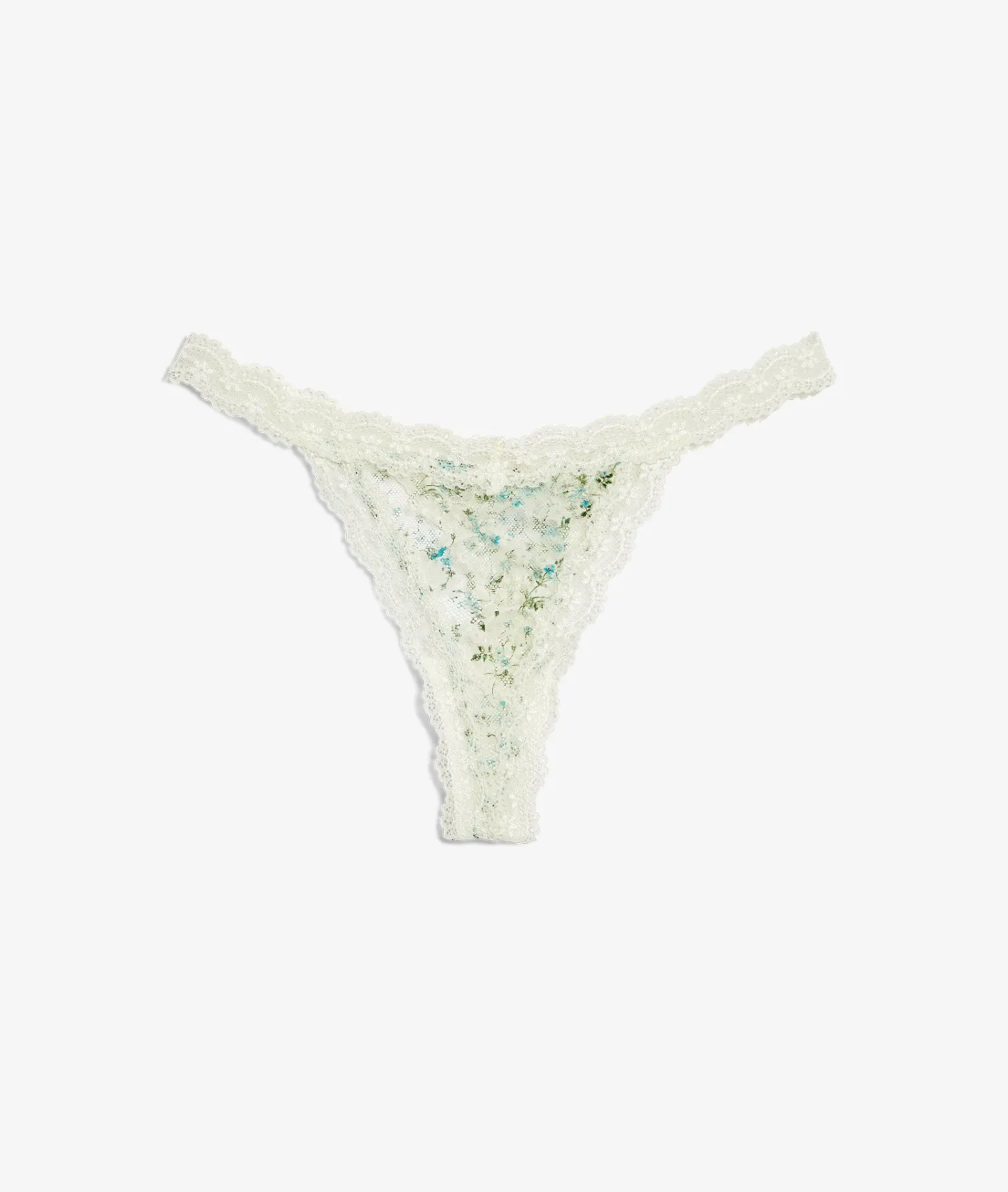 Etam Thong with Lace Trim EcruPrintedFabric Fashion