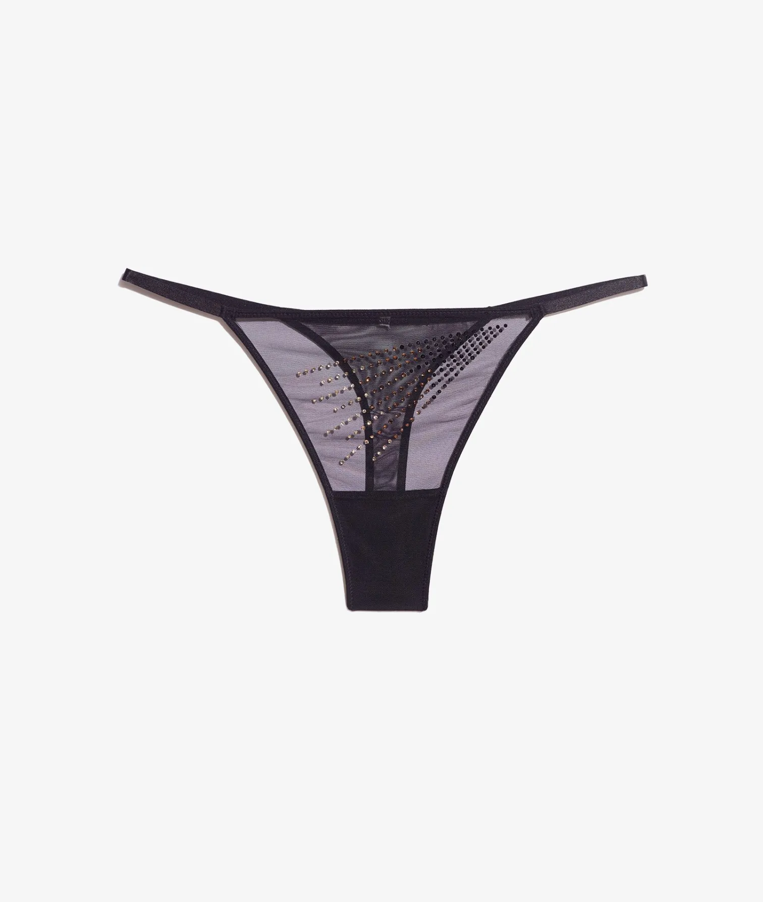 Etam Thong with Tulle and Rhinestones BLACK Clearance