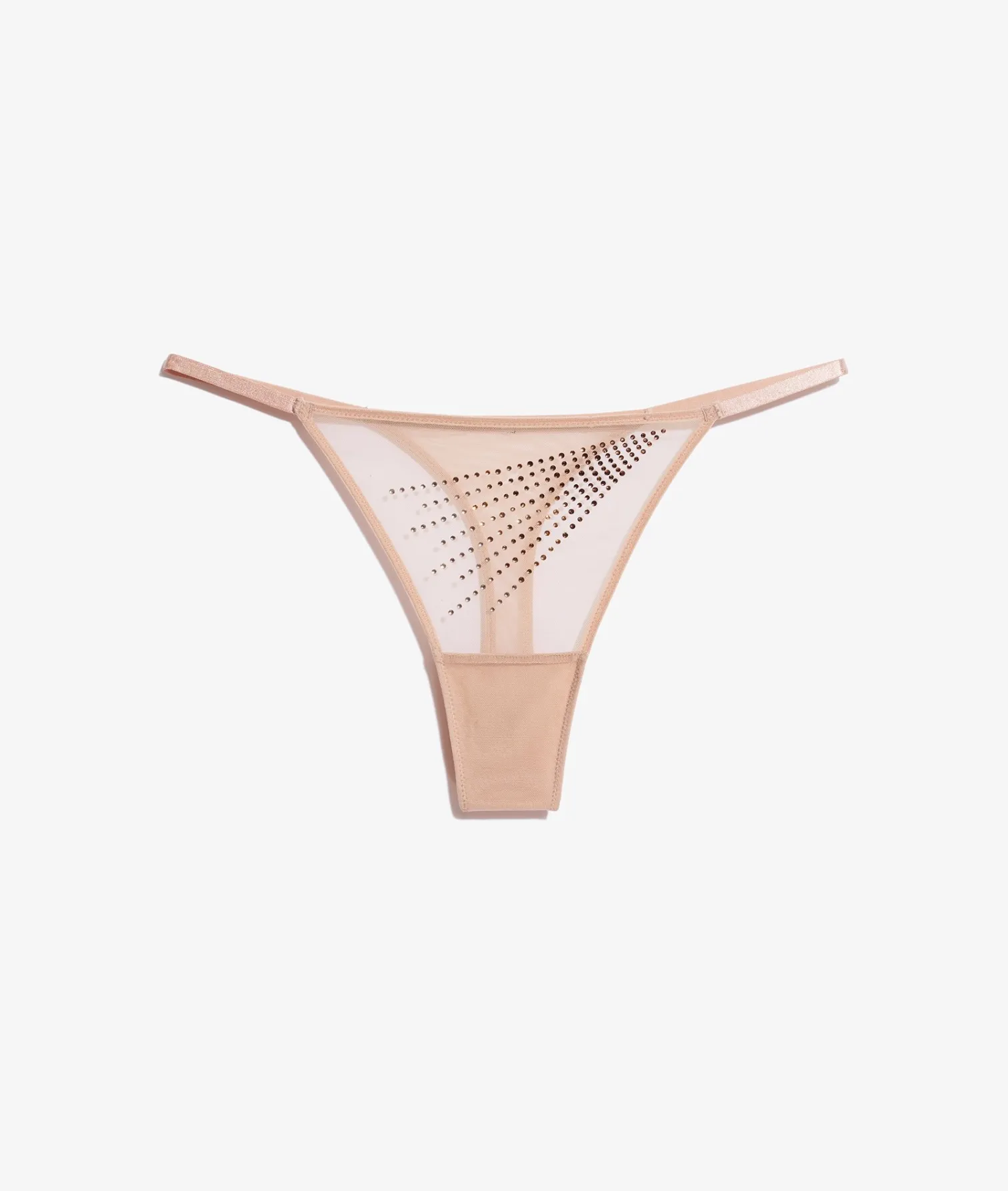 Etam Thong with Tulle and Rhinestones BLUSH Flash Sale