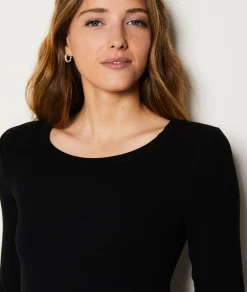 Etam Three-Quarter Sleeve Pyjama Top BLACK Hot