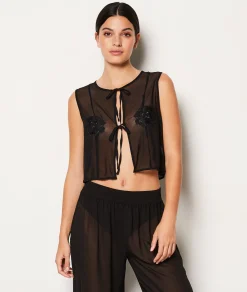 Etam Top sans manches transparent NOIR Sale