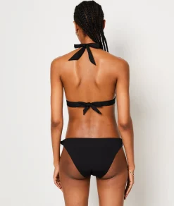 Etam Triangle Beaded Detail Bikini Top BLACK Flash Sale