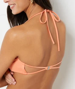 Etam Triangle Bikini Top CORAL Cheap
