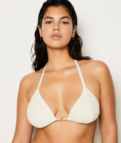 Etam Triangle Bikini Top WHITE Hot