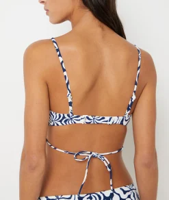 Etam Triangle Bikini Top to Tie MARINE Sale