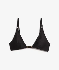 Etam Triangle Bikini Top with Jewel Detail BLACK Fashion