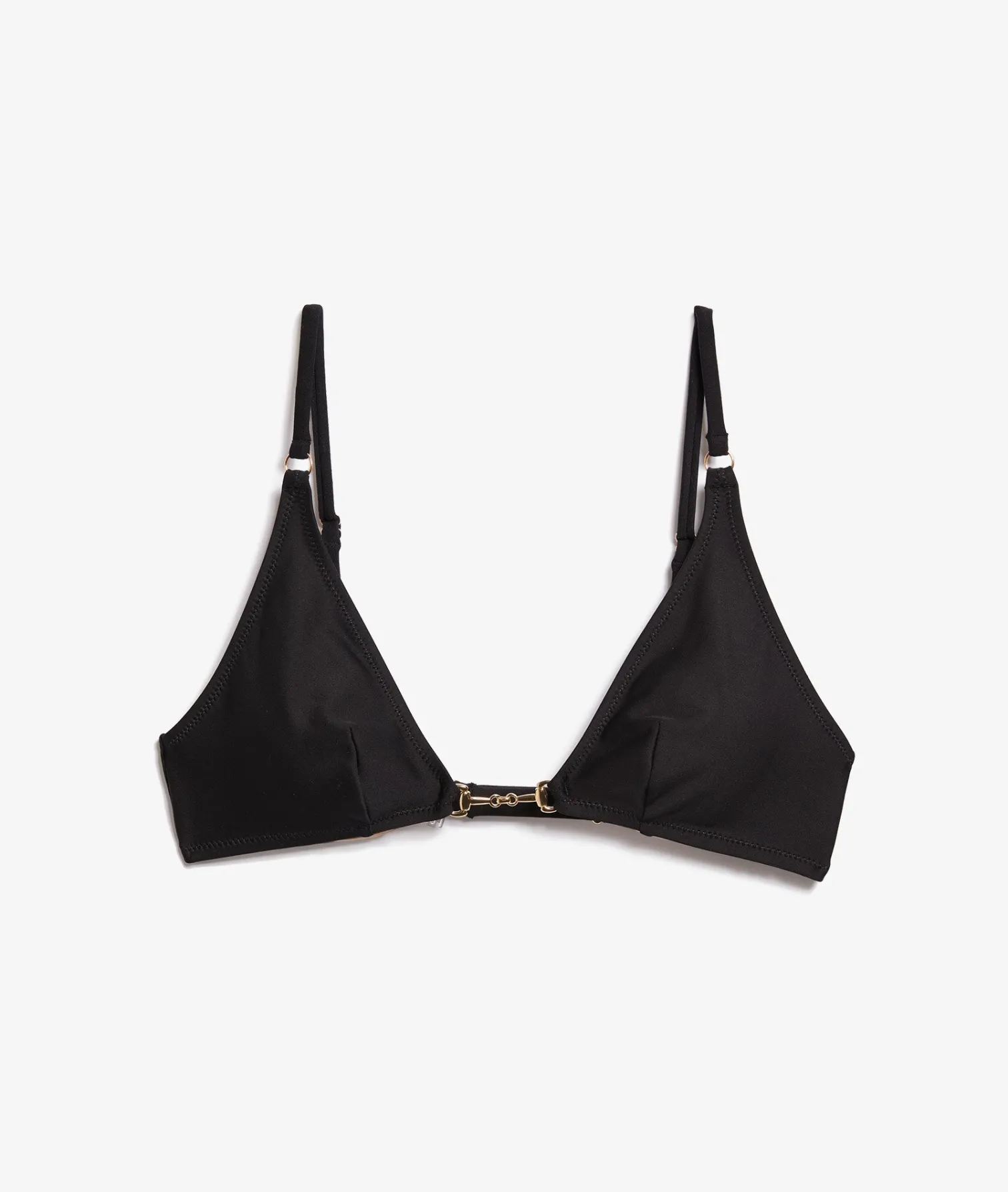 Etam Triangle Bikini Top with Jewel Detail BLACK Fashion