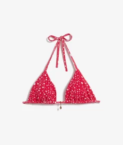 Etam Triangle Bikini Top with Jewel Detail ROSE Flash Sale