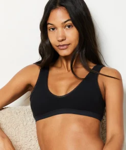 Etam Triangle Bralette in Cotton BLACK Store