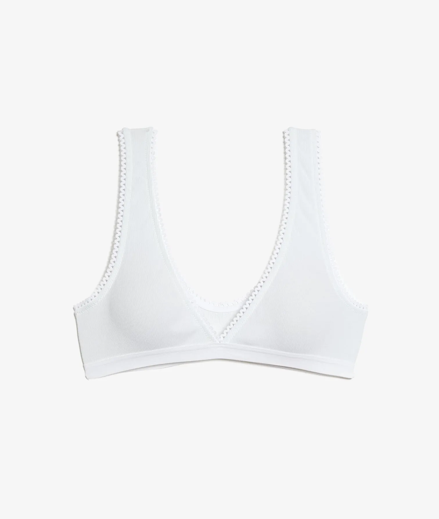 Etam Triangle Bralette in Cotton WHITE Sale