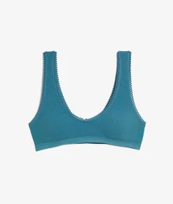 Etam Triangle Bralette in Cotton PETROLBLUE Shop