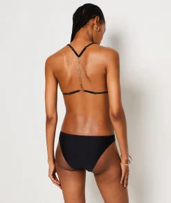 Etam Triangle Satin Bikini Top BLACK Best
