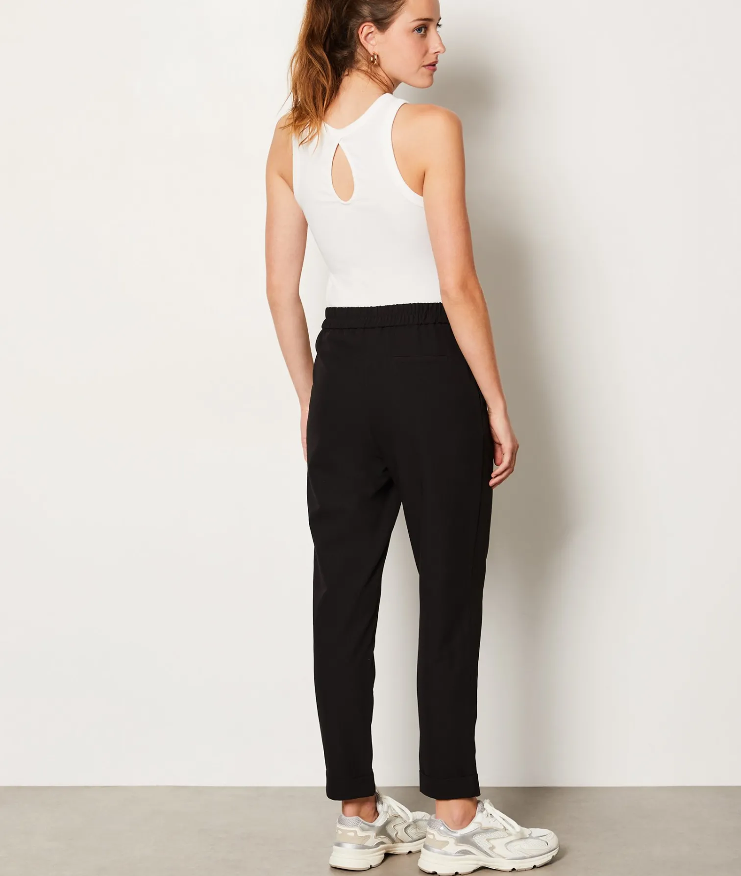 Etam Trousers with a cigarette cut BLACK Shop