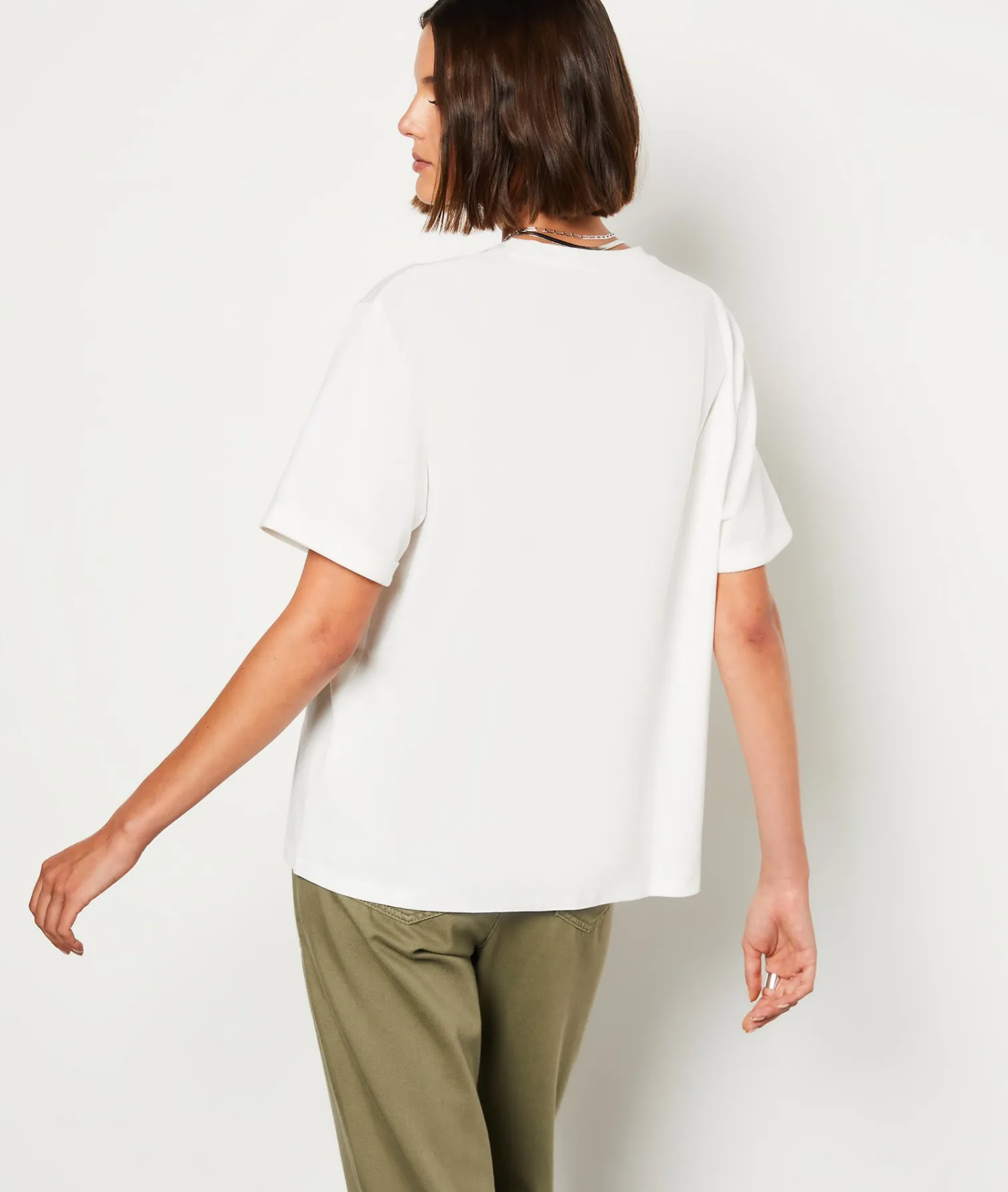 Etam T-shirt manches courtes imprimé "Amour" en coton ECRU Cheap