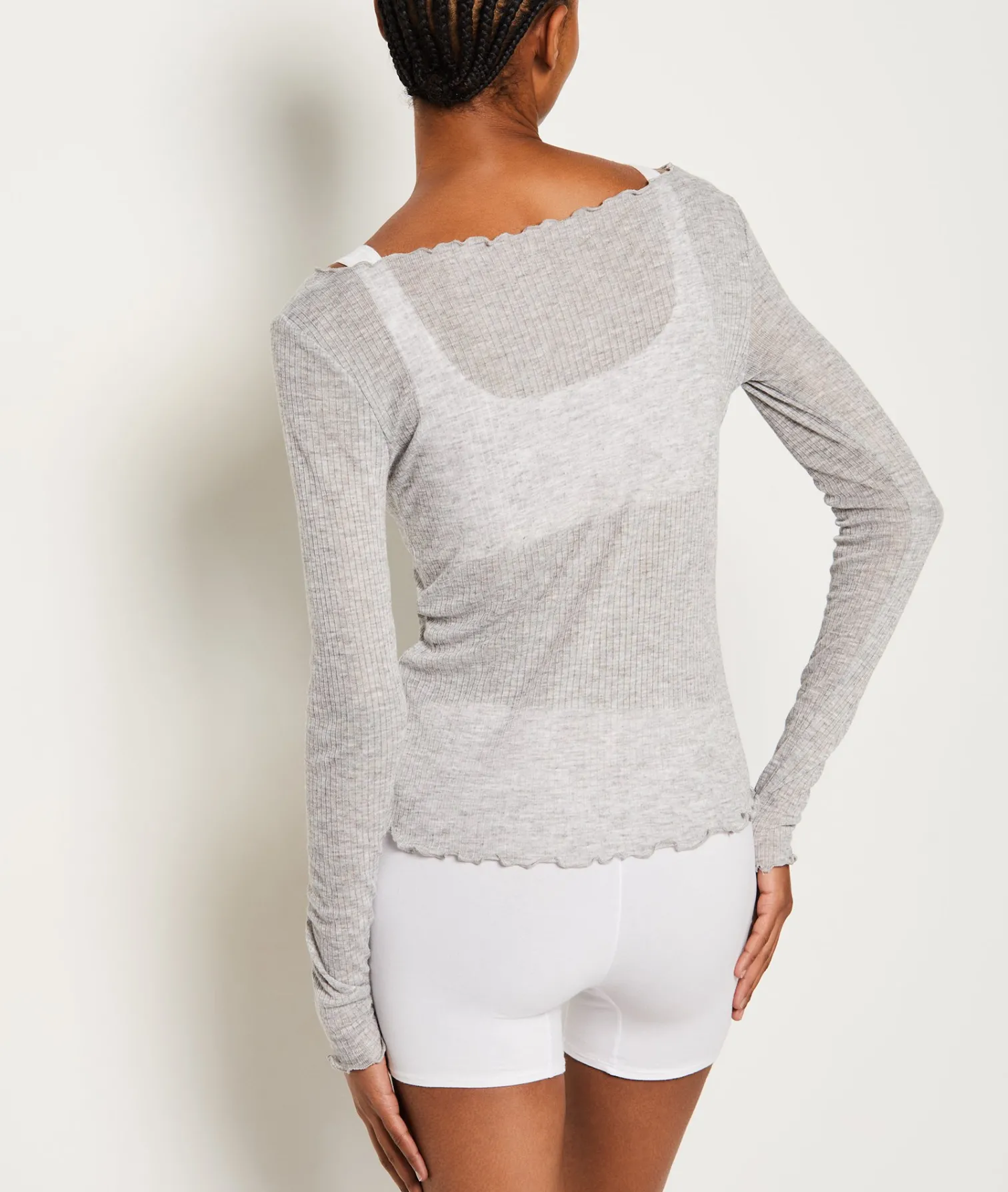 Etam T-shirt manches longues côtelé GRIS Fashion