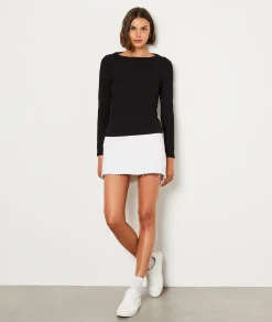 Etam T-shirt manches longues côtelé NOIR Flash Sale