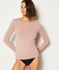 Etam T-shirt manches longues en maille thermique MAUVE Sale