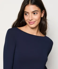Etam T-shirt manches longues maille thermique INDIGO Cheap