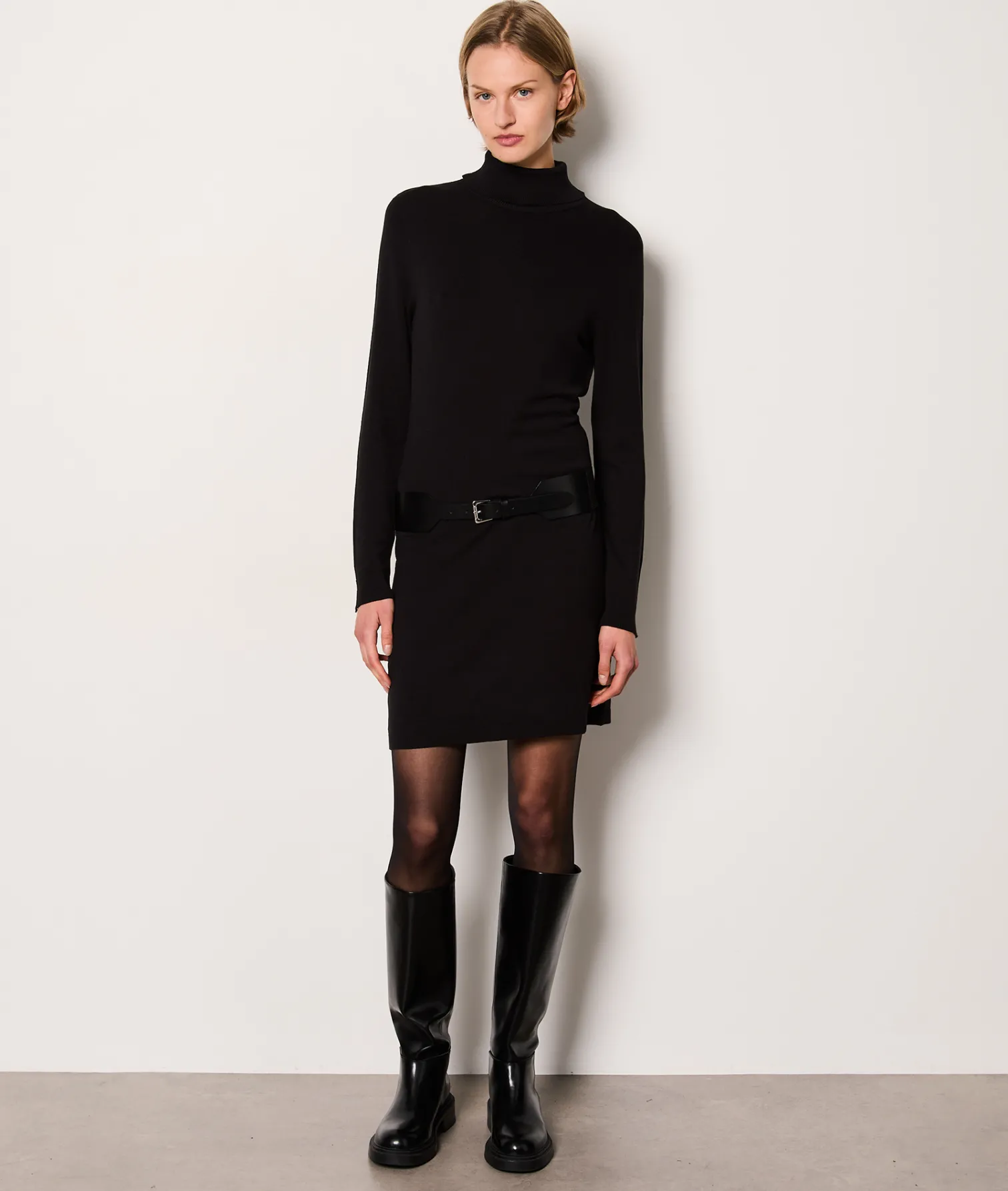 Etam Turtleneck Sweater Dress NOIR Shop