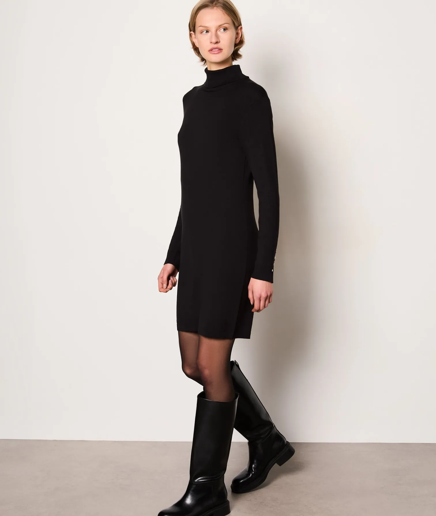 Etam Turtleneck Sweater Dress NOIR Shop