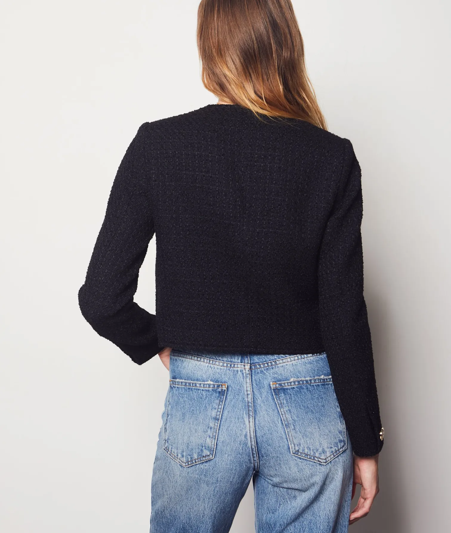 Etam Tweed-effect Jacket BLACK Store