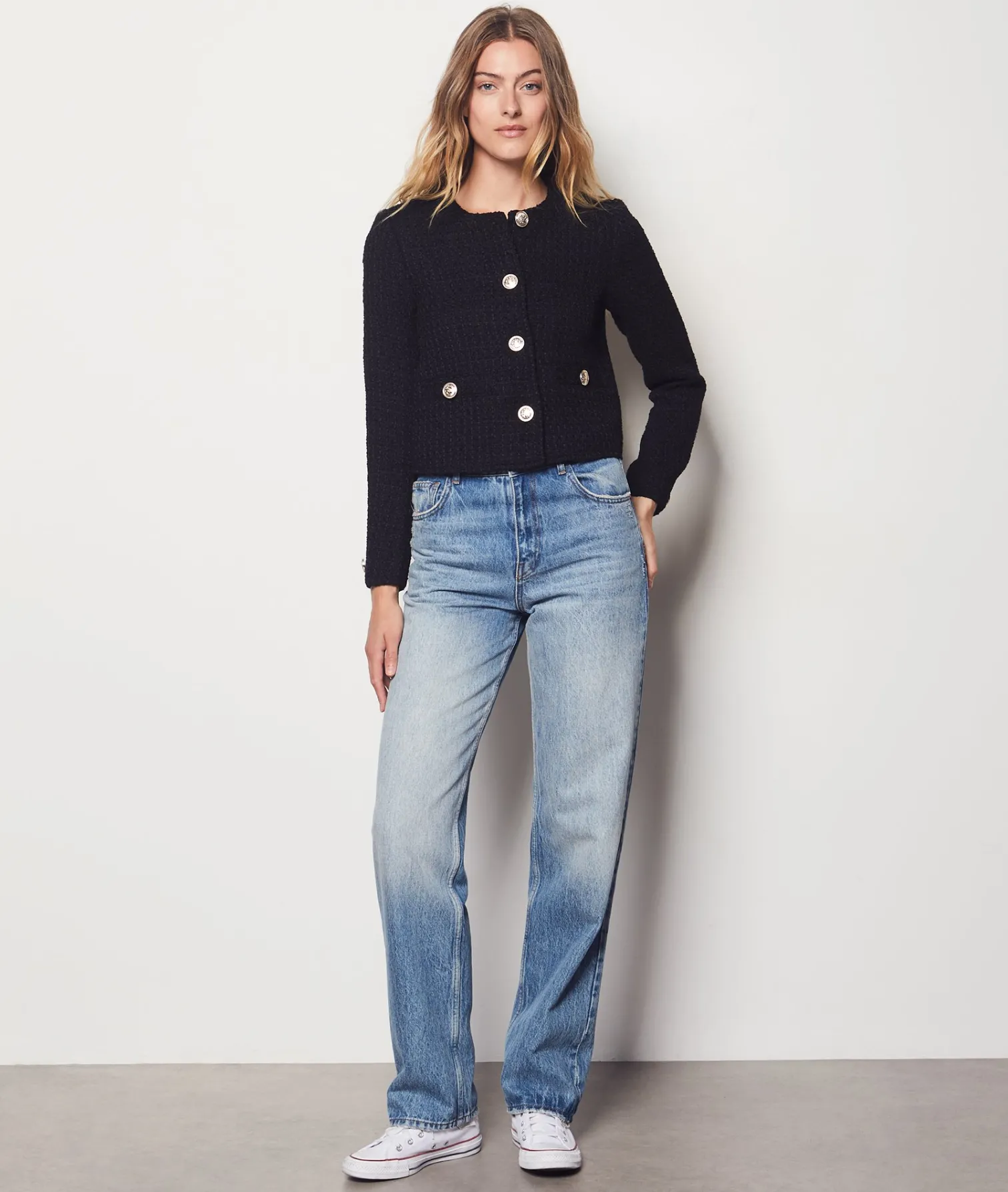 Etam Tweed-effect Jacket BLACK Store