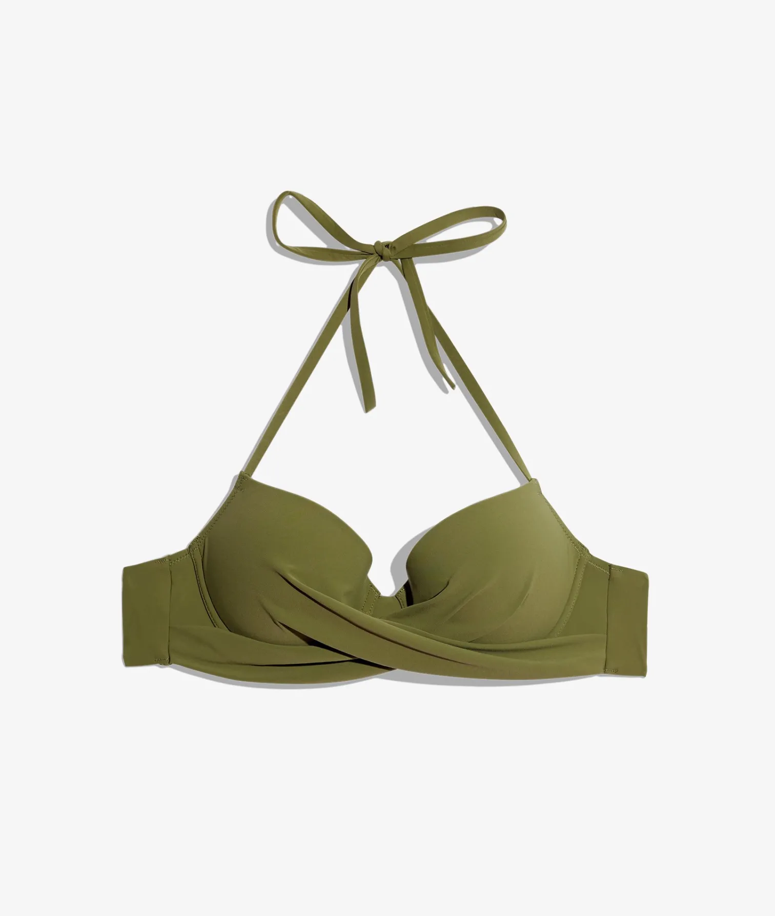 Etam Underwired Push-Up Bikini Top KAKI Clearance