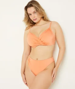 Etam Underwired Triangle Bikini Top CORAL Flash Sale