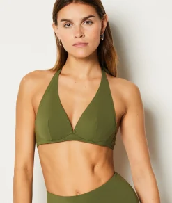 Etam Underwired Triangle Bikini Top KAKI Discount