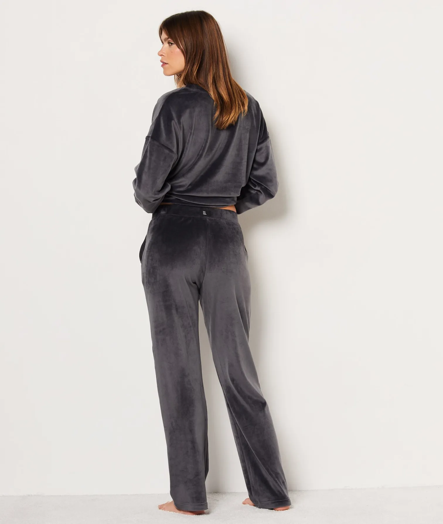 Etam Velvet Pyjama Trousers ANTHRACITE Flash Sale