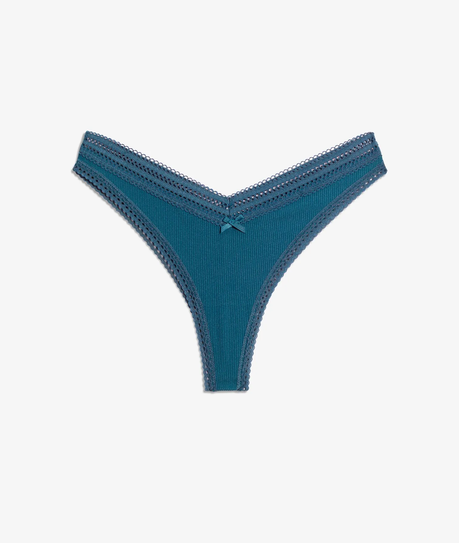 Etam V-shape Tanga with Lace Details BLUEGREEN Cheap