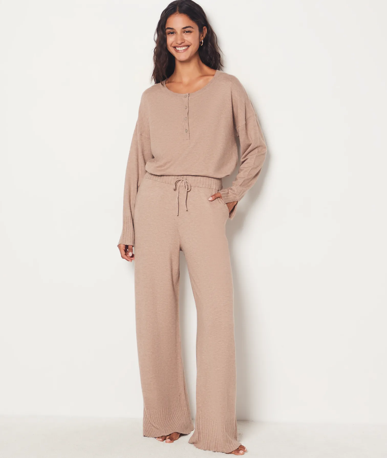 Etam Wide Cut Trousers TAUPE Fashion