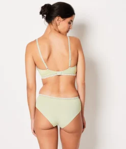 Etam Wireless Cotton Triangle Bra CLAY New