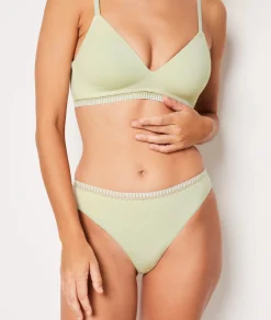 Etam Wireless Lightly Lined Bra in Cotton CLAY Cheap