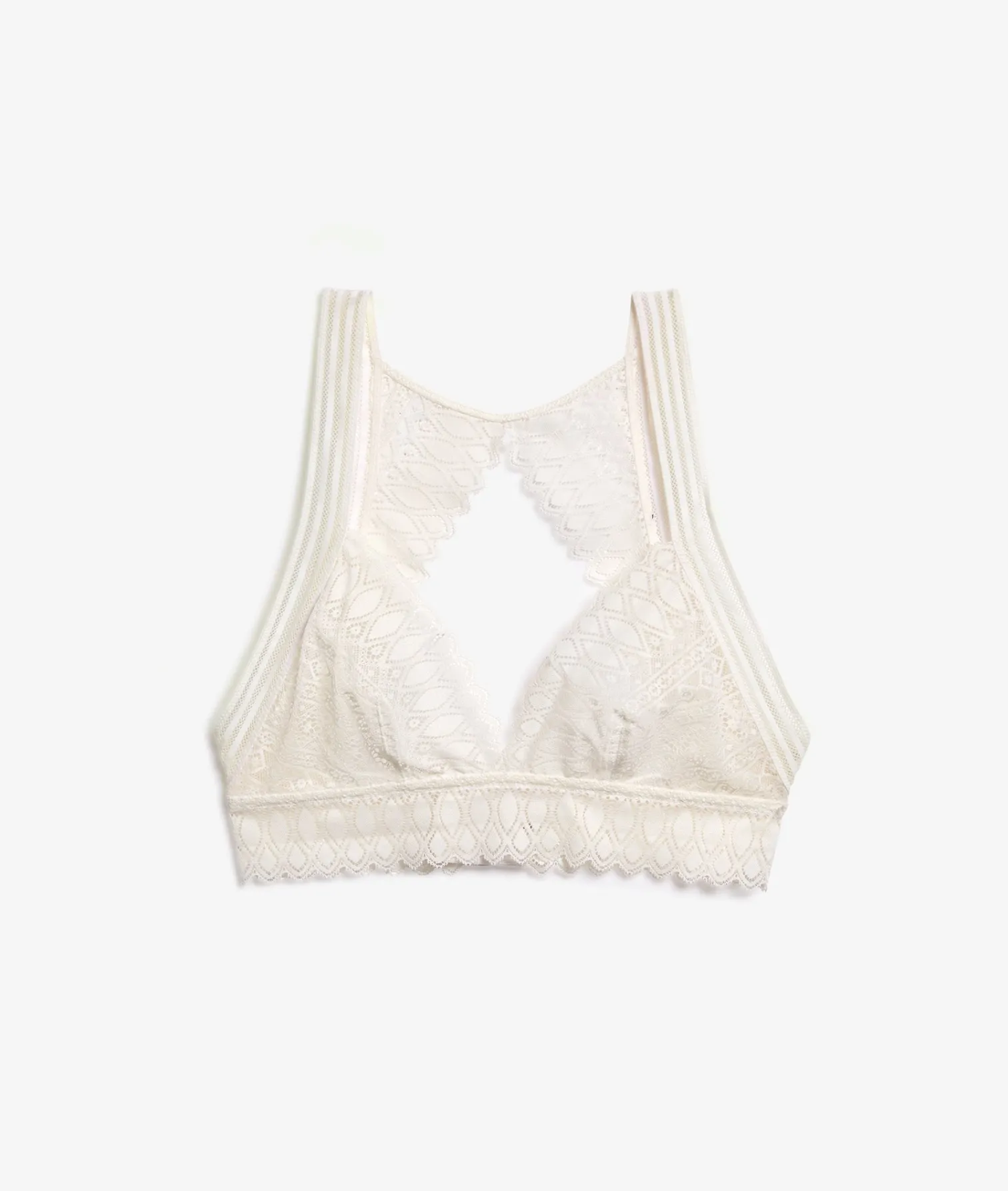 Etam Wireless Triangle Bra in Lace PEARL Outlet