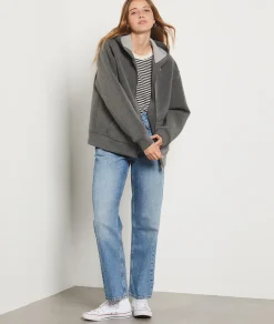 Etam Zip-up Hooded Sweatshirt ANTHRACITE Online