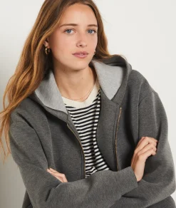 Etam Zip-up Hooded Sweatshirt ANTHRACITE Online